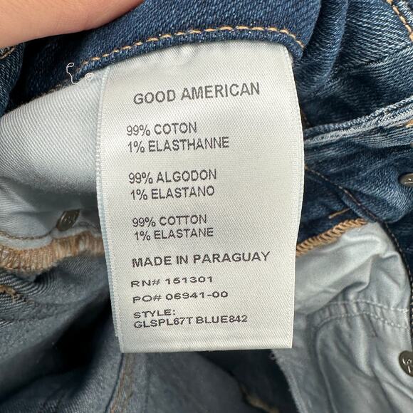 GOOD AMERICAN NWT Good Legs Chew Hem Ankle Cigarette Jeans in Blue842 // 0 (25) - Picture 13 of 13